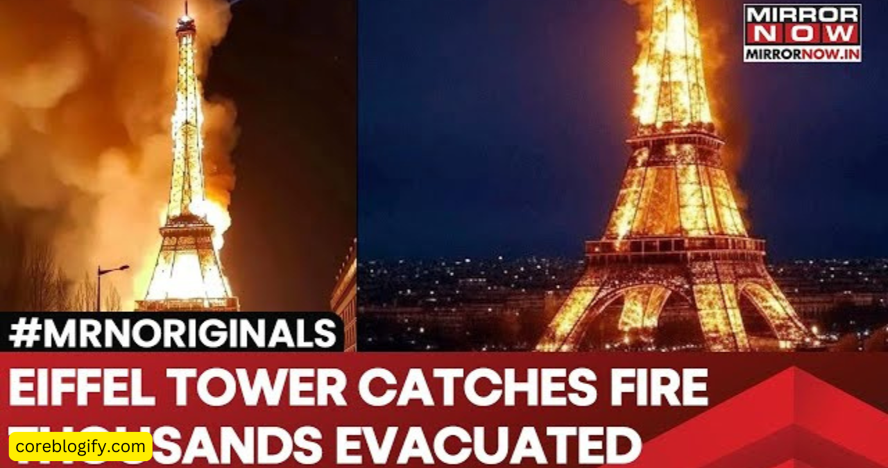 paris eiffel tower fire